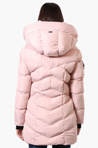 Canada Weather Gear Chevron Quilted Puffer Parka Jacket - Pink - Womens Parka Jackets - Fairweather