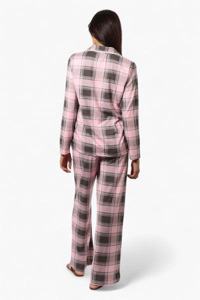 Canada Weather Gear Plaid Wide Leg Pajama Pants - Pink - Womens Pajamas - Fairweather