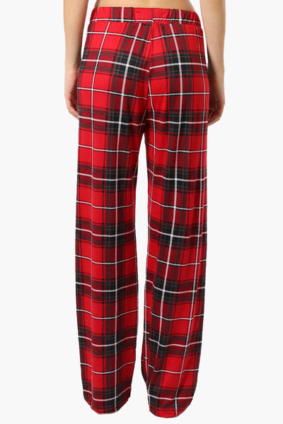 Canada Weather Gear Plaid Wide Leg Pajama Pants - Red - Womens Pajamas - Fairweather