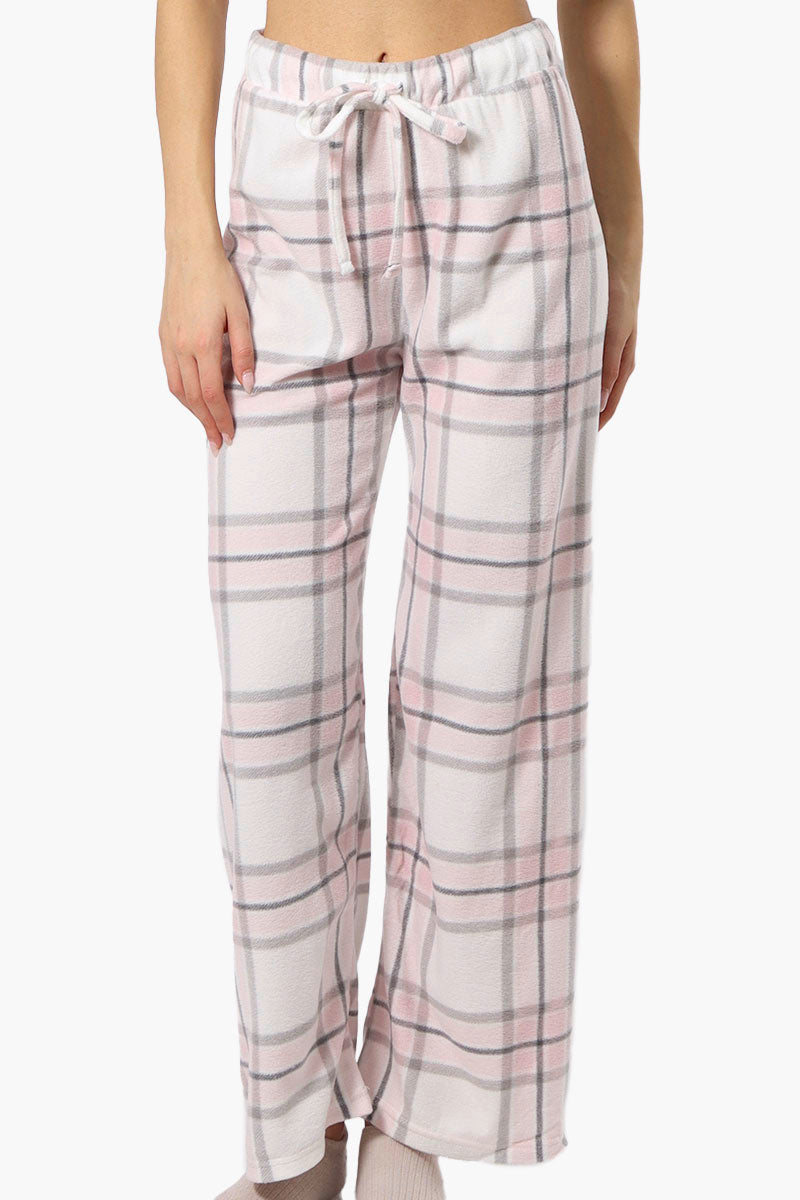 Canada Weather Gear Plaid Wide Leg Pajama Pants - Blush - Womens Pajamas - Fairweather