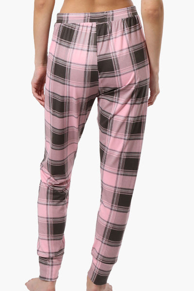 Cuddly Canuckies Plaid Jogger Pajama Pants - Pink - Womens Pajamas - Fairweather