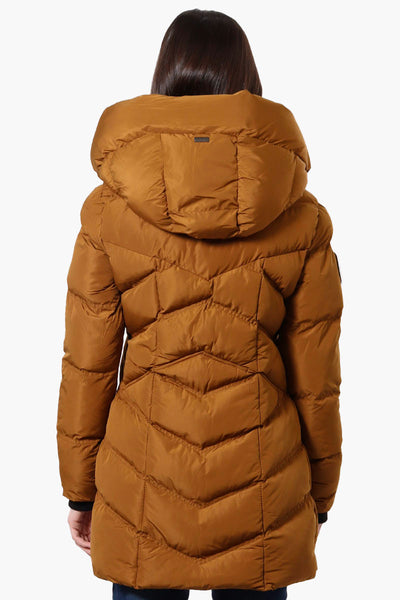 Canada Weather Gear Chevron Quilted Puffer Parka Jacket - Brown - Womens Parka Jackets - Fairweather