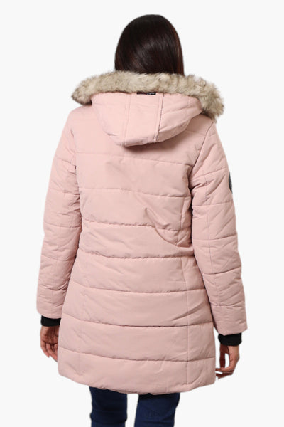 Canada Weather Gear Vegan Fur Hood Puffer Parka Jacket - Pink - Womens Parka Jackets - Fairweather