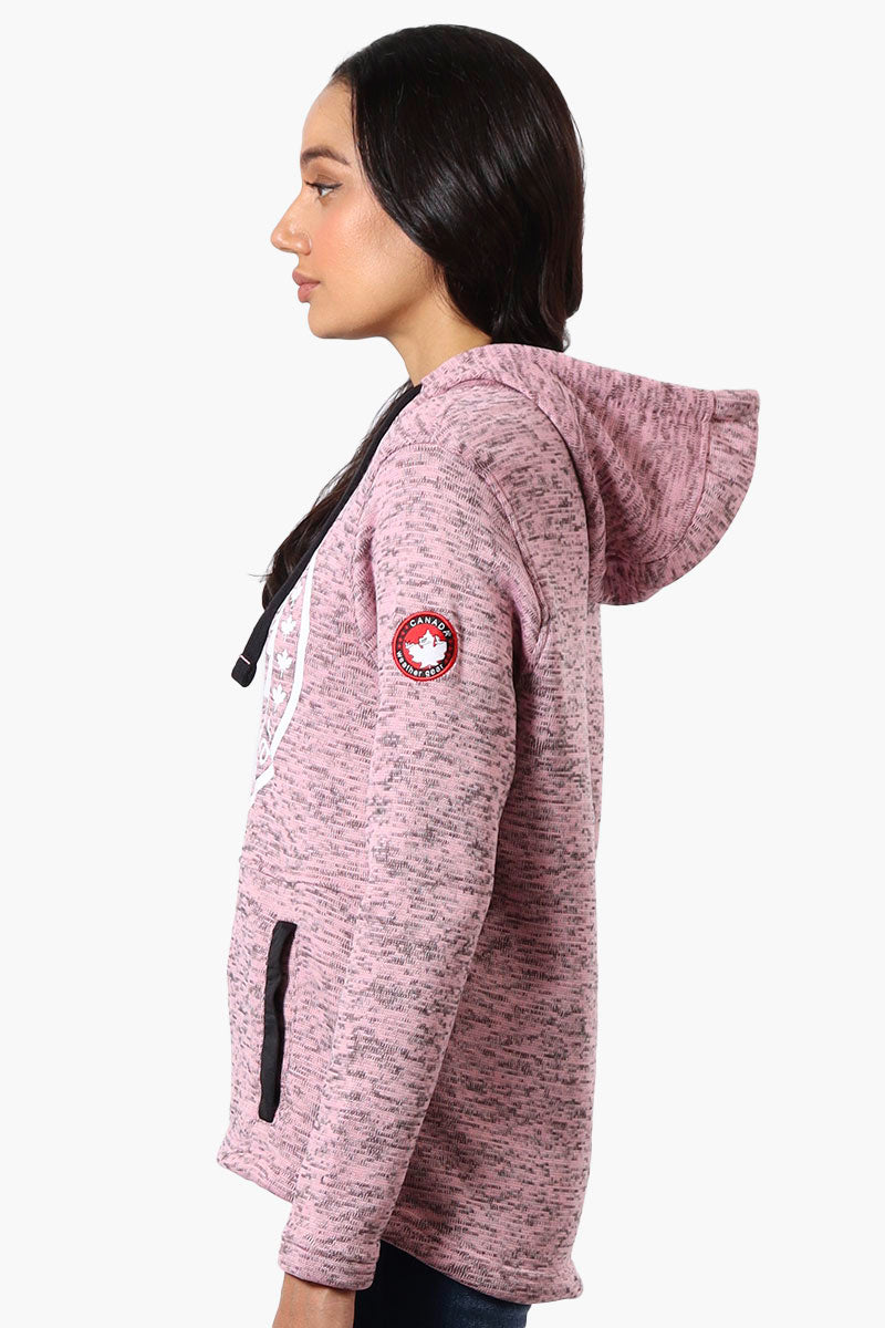 Canada Weather Gear Chest Logo Fleece Hoodie - Pink - Womens Hoodies & Sweatshirts - Fairweather