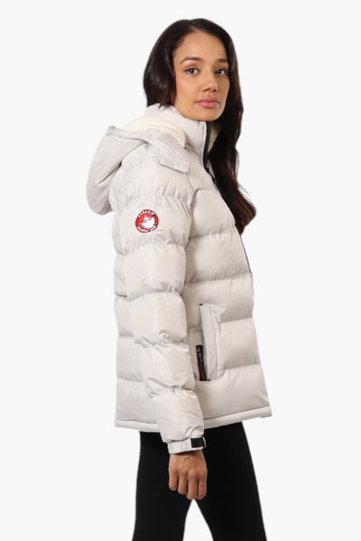 Canada Weather Gear Solid Bubble Bomber Jacket - White - Womens Bomber Jackets - Fairweather