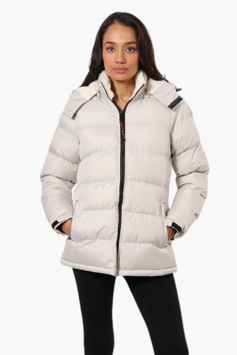 Canada Weather Gear Solid Bubble Bomber Jacket - White - Womens Bomber Jackets - Fairweather