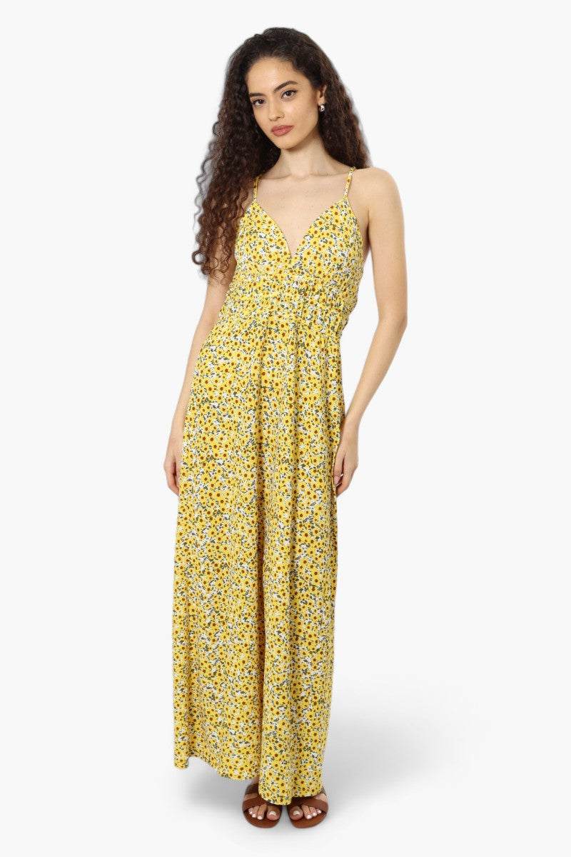 New Look Floral Cinched Waist Maxi Dress - Yellow - Womens Maxi Dresses - Fairweather