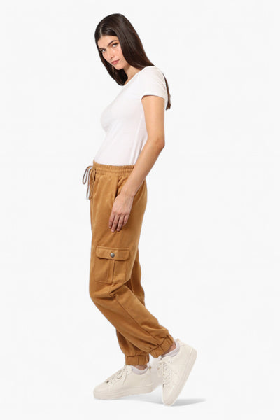 Beechers Brook Tie Waist Suede Cargo Jogger Pants - Caramel - Womens Pants - Fairweather