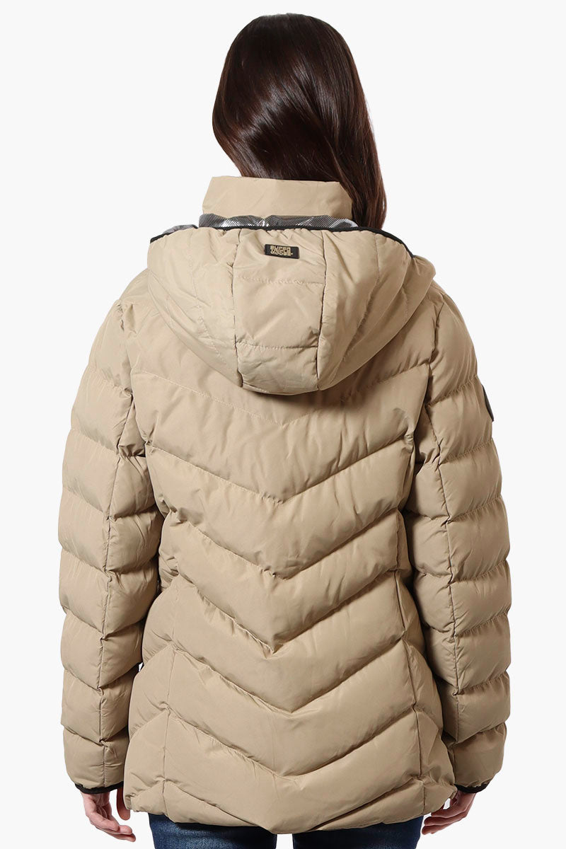 Super Triple Goose Heat Retention Lining Bomber Jacket - Beige - Womens Bomber Jackets - Fairweather