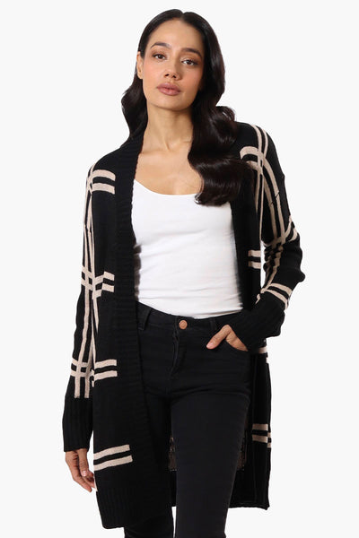 Beechers Brook Plaid Wrap Cardigan - Black - Womens Cardigans - Fairweather