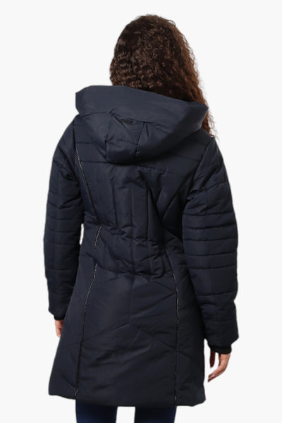 Oppenheimer Double Zip Cinched Waist Parka Jacket - Navy - Womens Parka Jackets - Fairweather