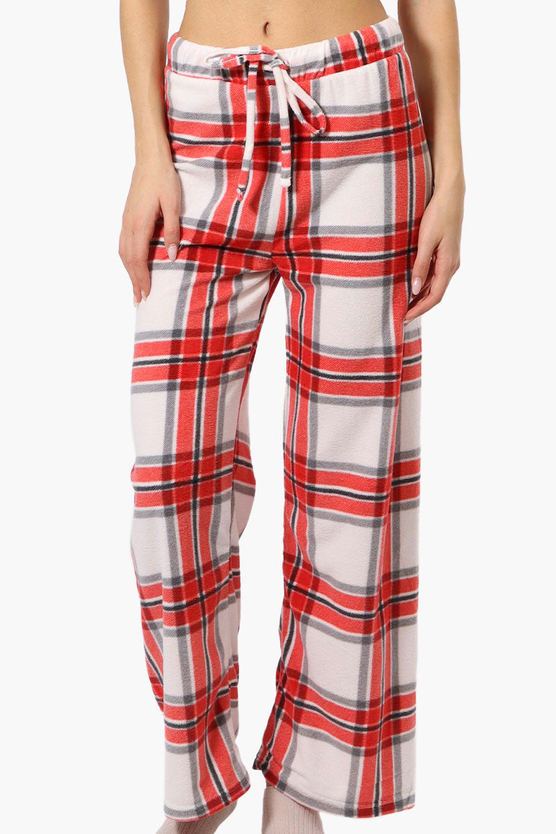 Canada Weather Gear Plaid Wide Leg Pajama Pants - Red - Womens Pajamas - Fairweather