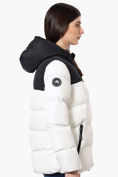 Super Triple Goose Sherpa Lined Bubble Bomber Jacket - White - Womens Bomber Jackets - Fairweather