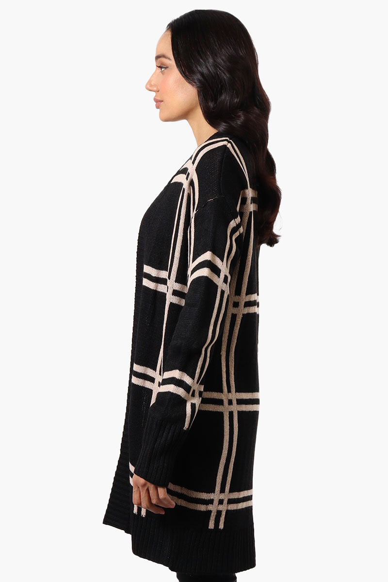 Beechers Brook Plaid Wrap Cardigan - Black - Womens Cardigans - Fairweather