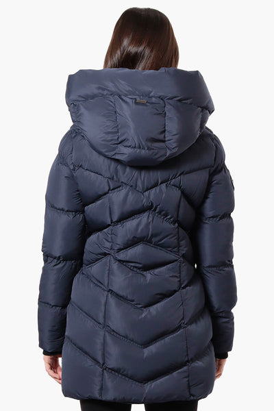 Canada Weather Gear Chevron Quilted Puffer Parka Jacket - Navy - Womens Parka Jackets - Fairweather