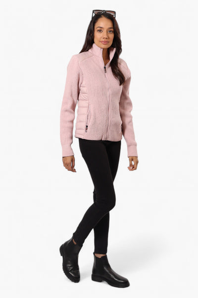 Canada Weather Gear Sweater Knit Zip Up Lightweight Jacket - Pink - Womens Lightweight Jackets - Fairweather