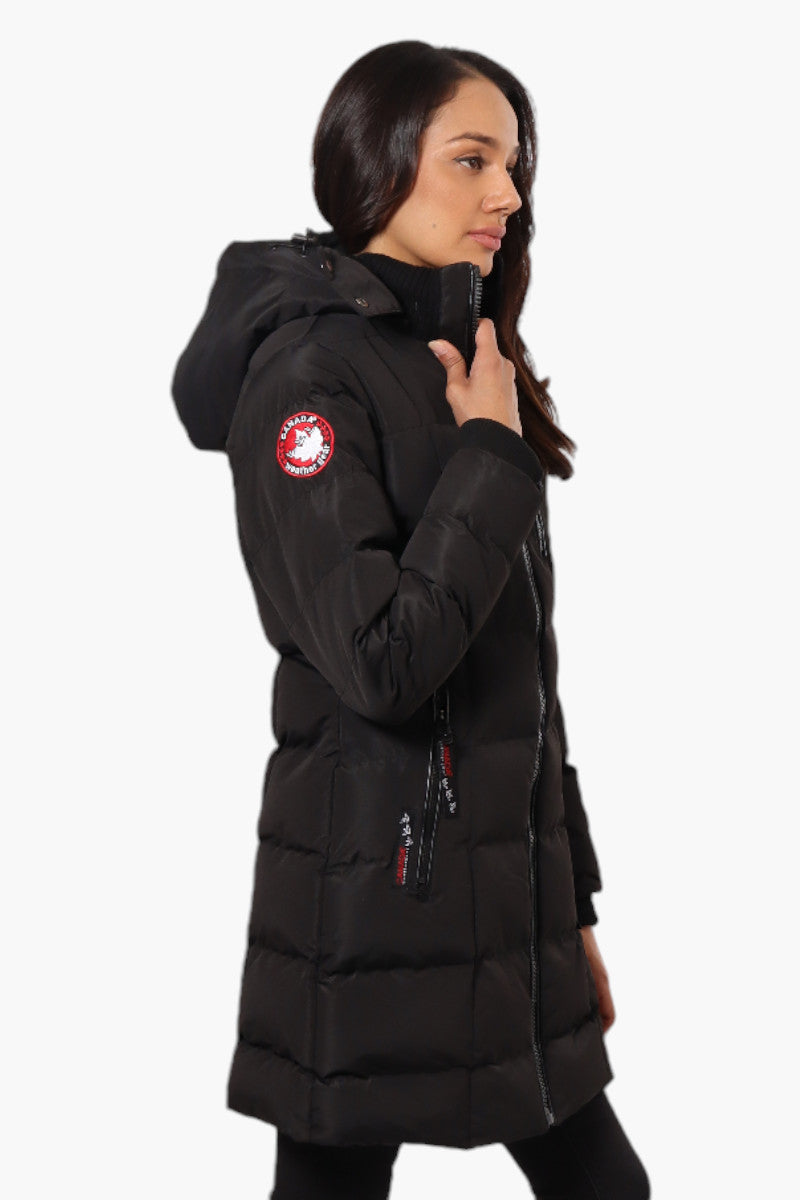 Canada Weather Gear 3/4 Length Bubble Parka Jacket - Black - Womens Parka Jackets - Fairweather