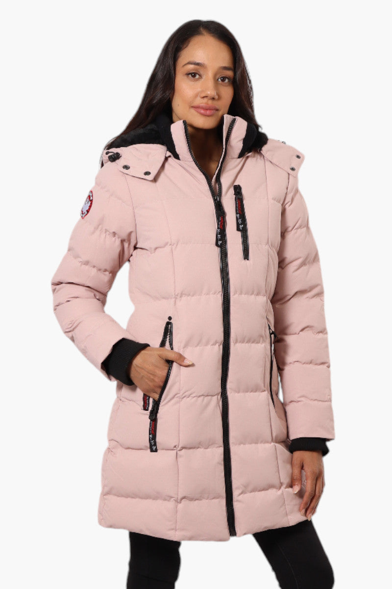 Canada Weather Gear 3/4 Length Bubble Parka Jacket - Pink - Womens Parka Jackets - Fairweather