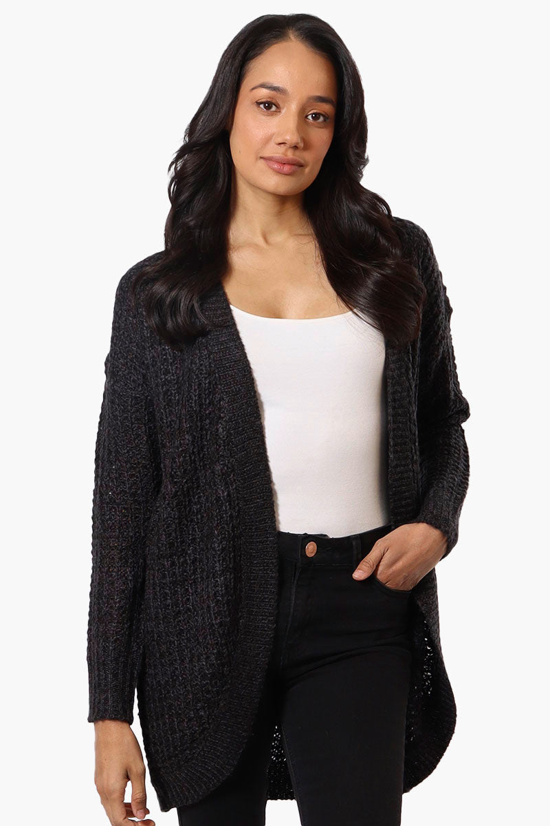 Majora Knit Long Sleeve Wrap Cardigan - Black - Womens Cardigans - Fairweather