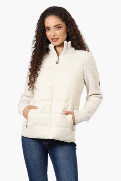 Canada Weather Gear Sweater Knit Polyfill Lightweight Jacket - White - Womens Lightweight Jackets - Fairweather