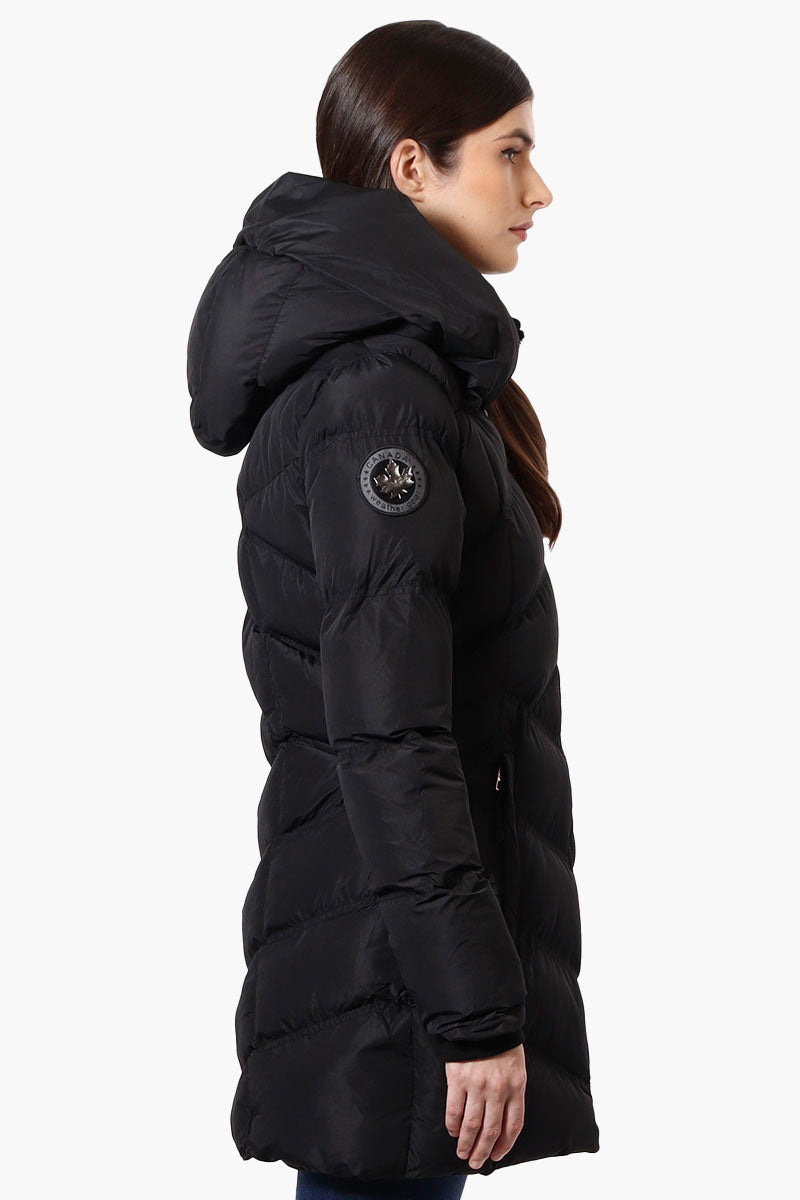 Canada Weather Gear Chevron Quilted Puffer Parka Jacket - Black - Womens Parka Jackets - Fairweather