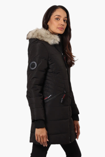 Canada Weather Gear Vegan Fur Hood Puffer Parka Jacket - Black - Womens Parka Jackets - Fairweather