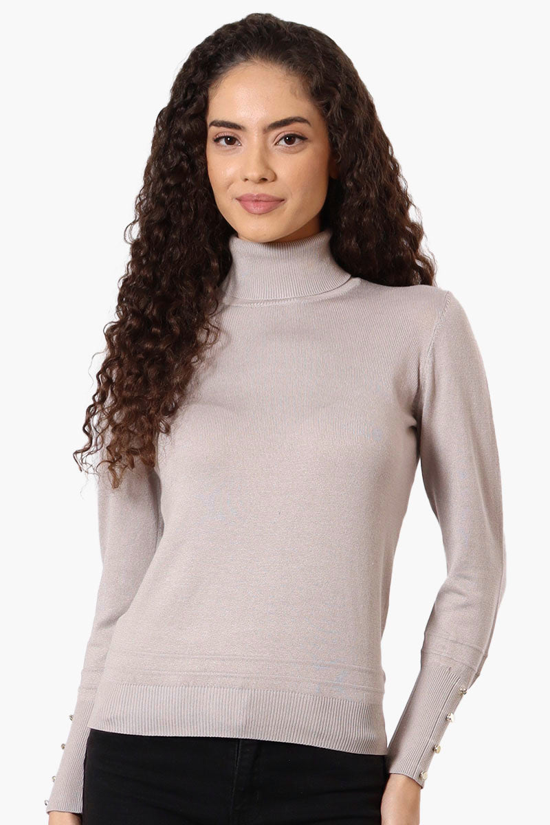 International INC Company Basic Turtleneck Pullover Sweater - Beige - Womens Pullover Sweaters - Fairweather