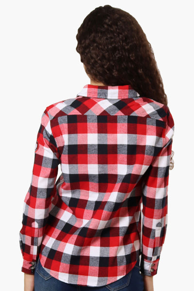 Canada Weather Gear Flannel Button Up Shirt - Red - Womens Shirts & Blouses - Fairweather