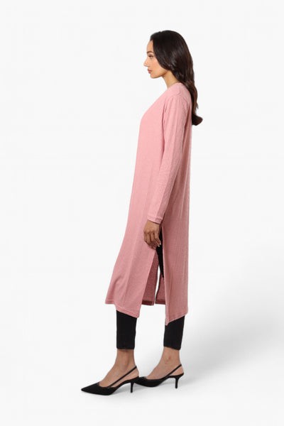 International INC Company Long Sleeve Side Slit Wrap Cardigan - Pink - Womens Cardigans - Fairweather