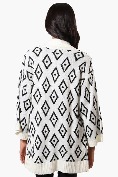 International INC Company Diamond Pattern Wrap Cardigan - White - Womens Cardigans - Fairweather