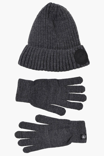 Canada Weather Gear Gloves Cuffed Beanie Hat Set - Grey - Womens Hats - Fairweather