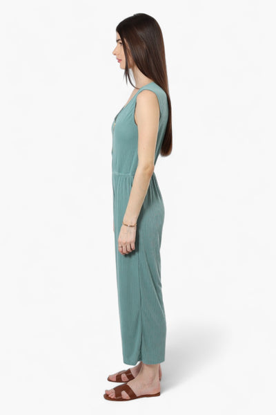 Majora Ribbed Front Zip Jumpsuit - Teal - Womens Jumpsuits & Rompers - Fairweather