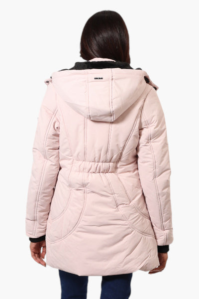 Oppenheimer Hooded Cinched Waist Parka Jacket - Pink - Womens Parka Jackets - Fairweather