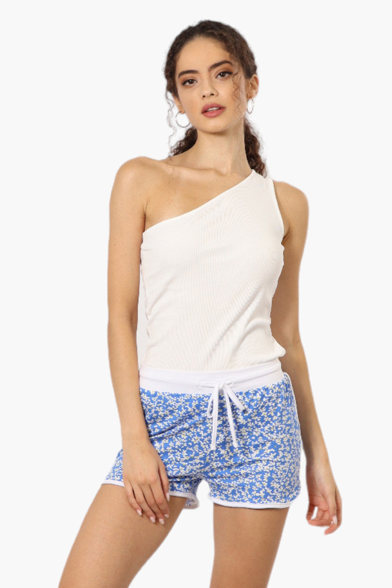 Mikk Floral Tie Waist Dolphin Shorts - Blue - Womens Shorts & Capris - Fairweather