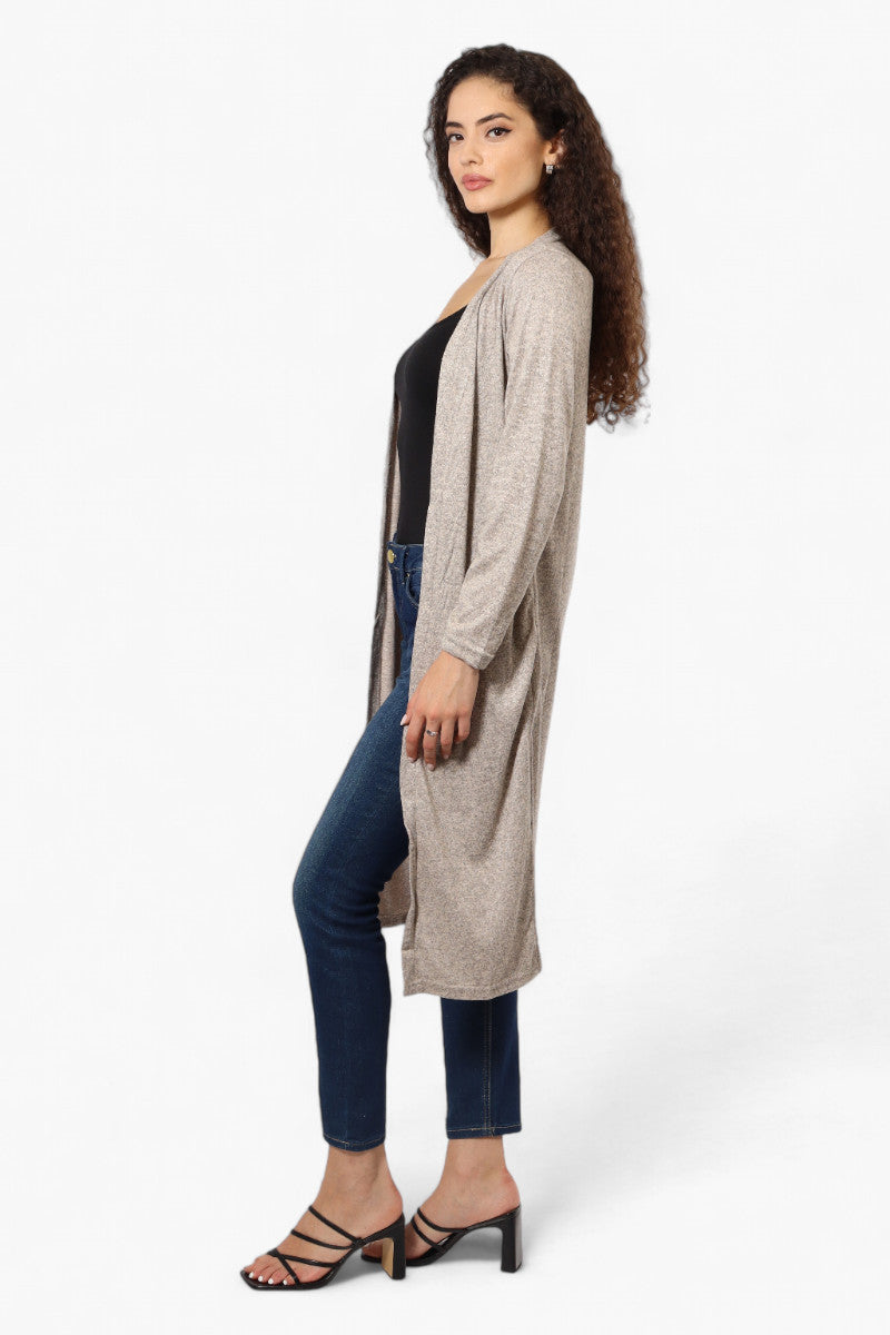 Runaway Bay Long Sleeve Side Slit Duster Cardigan - Stone - Womens Cardigans - Fairweather