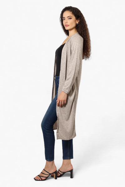 Runaway Bay Long Sleeve Side Slit Duster Cardigan - Stone - Womens Cardigans - Fairweather