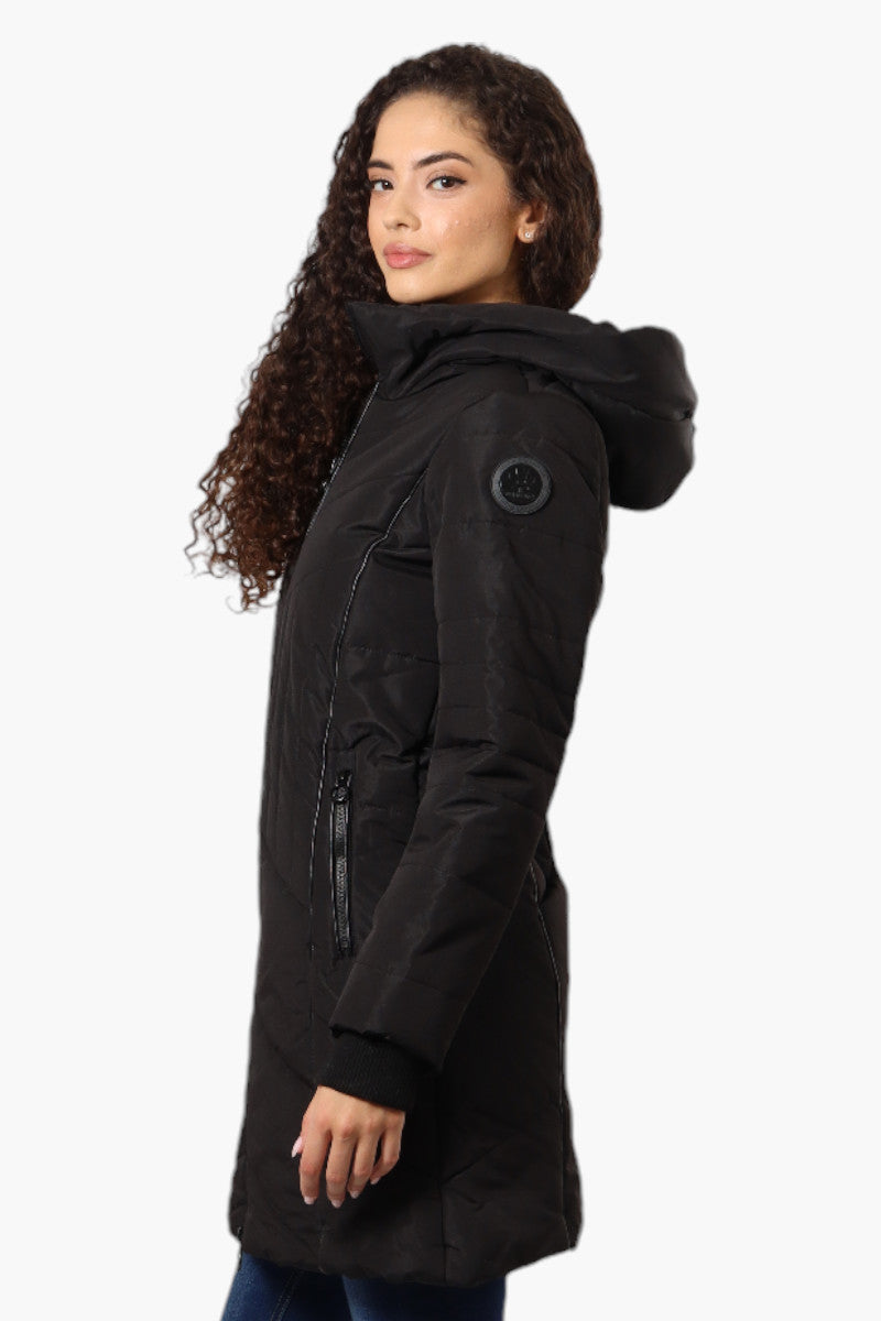 Oppenheimer Double Zip Cinched Waist Parka Jacket - Black - Womens Parka Jackets - Fairweather