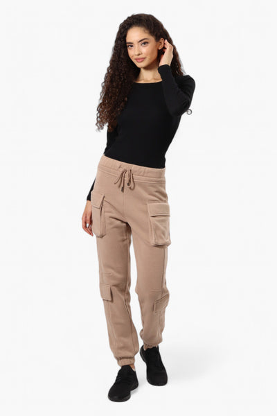 Fahrenheit Tie Waist 4 Pocket Cargo Joggers - Camel - Womens Joggers & Sweatpants - Fairweather