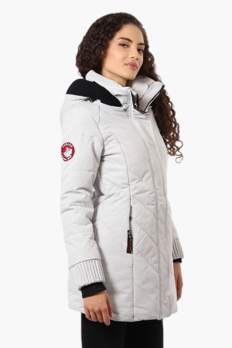 Canada Weather Gear Chevron Quilted Parka Jacket - White - Womens Parka Jackets - Fairweather