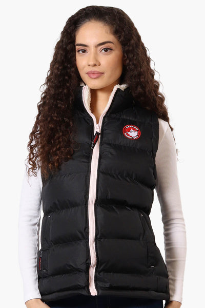 Canada Weather Gear Fleece Lined Collar Bubble Vest - Black - Womens Vests - Fairweather