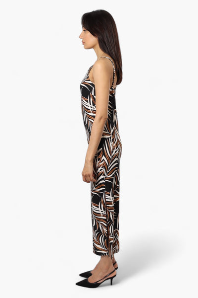 Majora Patterned Spaghetti Strap Maxi Dress - Black - Womens Maxi Dresses - Fairweather