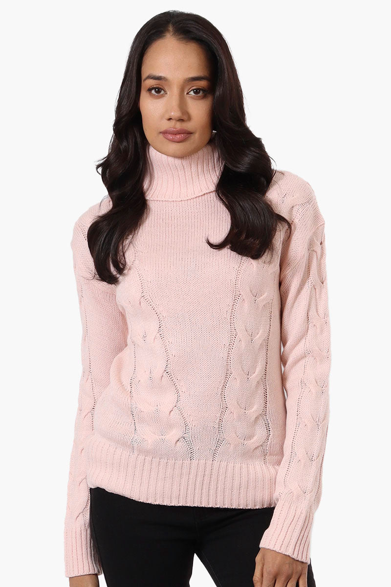 Beechers Brook Knit Turtleneck Pullover Sweater - Pink - Womens Pullover Sweaters - Fairweather