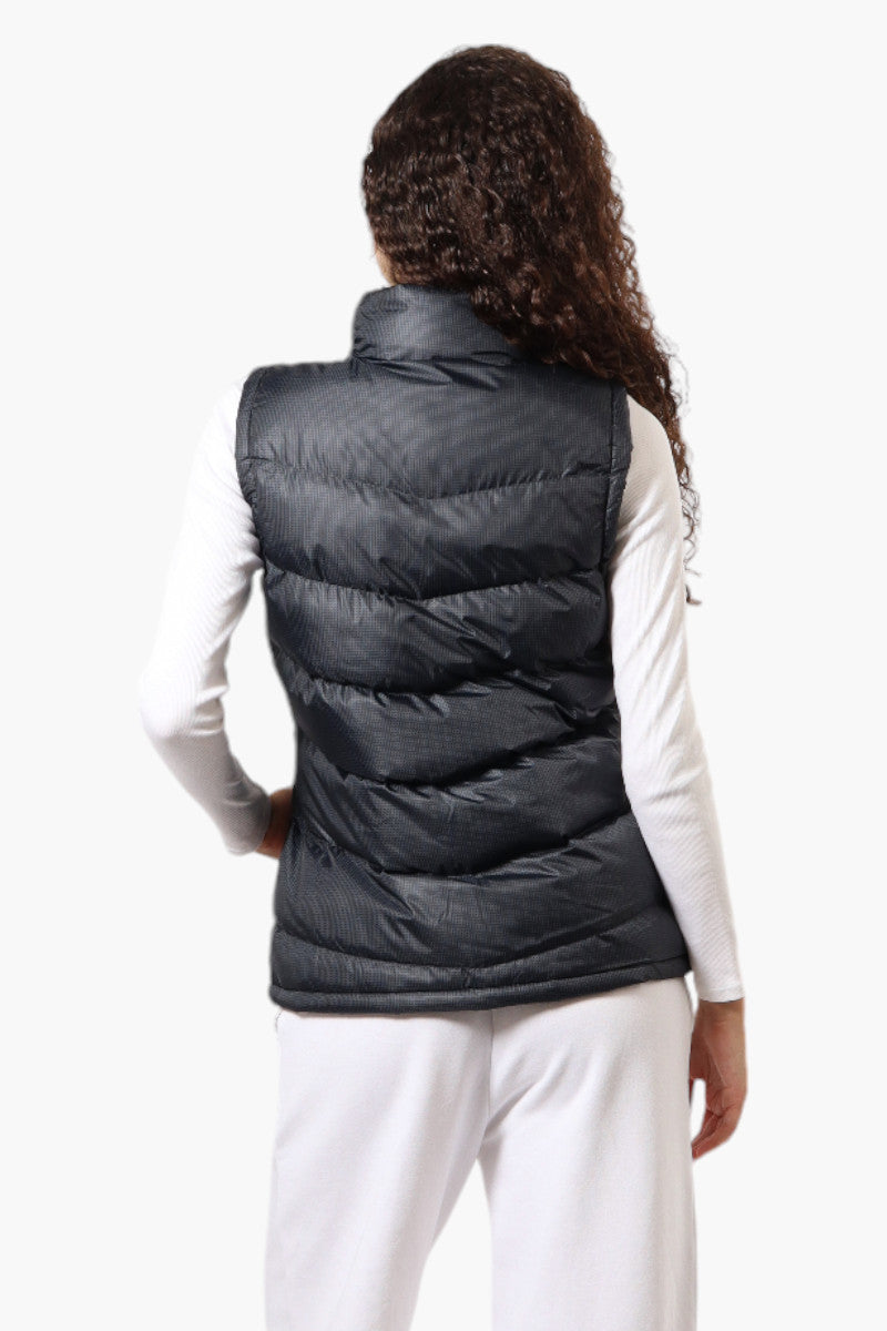 Super Triple Goose Grid Pattern Bubble Vest - Black - Womens Vests - Fairweather