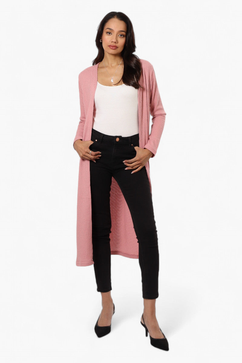 International INC Company Long Sleeve Side Slit Wrap Cardigan - Pink - Womens Cardigans - Fairweather