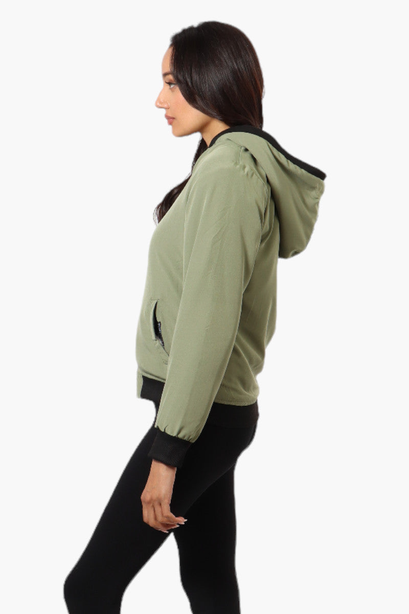 Fahrenheit Hooded Fleece Lined Windbreaker Lightweight Jacket - Olive - Womens Lightweight Jackets - Fairweather