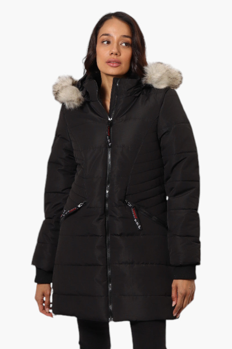 Canada Weather Gear Vegan Fur Hood Puffer Parka Jacket - Black - Womens Parka Jackets - Fairweather