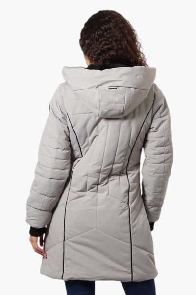 Oppenheimer Double Zip Cinched Waist Parka Jacket - Grey - Womens Parka Jackets - Fairweather