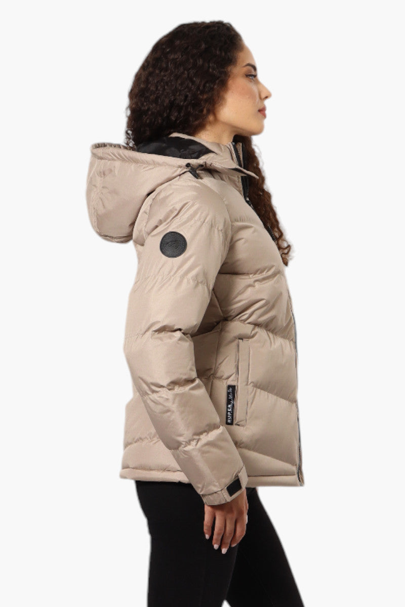 Canada Weather Gear Solid Bubble Bomber Jacket - Taupe - Womens Bomber Jackets - Fairweather