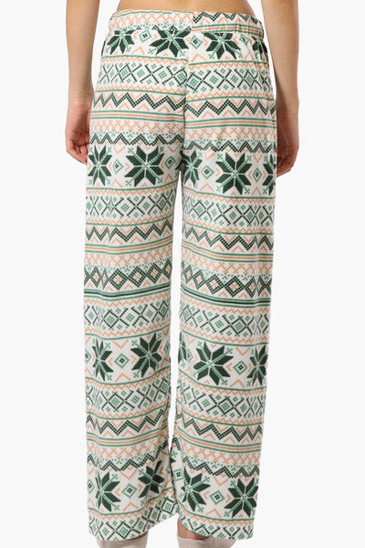 Canada Weather Gear Festive Pattern Wide Leg Pajama Pants - Green - Womens Pajamas - Fairweather