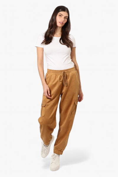 Beechers Brook Tie Waist Suede Cargo Jogger Pants - Caramel - Womens Pants - Fairweather